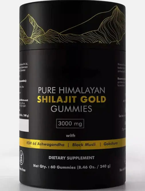Allebuy Pure Himalayan Shilajit Gold Gummies dietary supplement 3000 mg with Ashwagandha and Gokshura