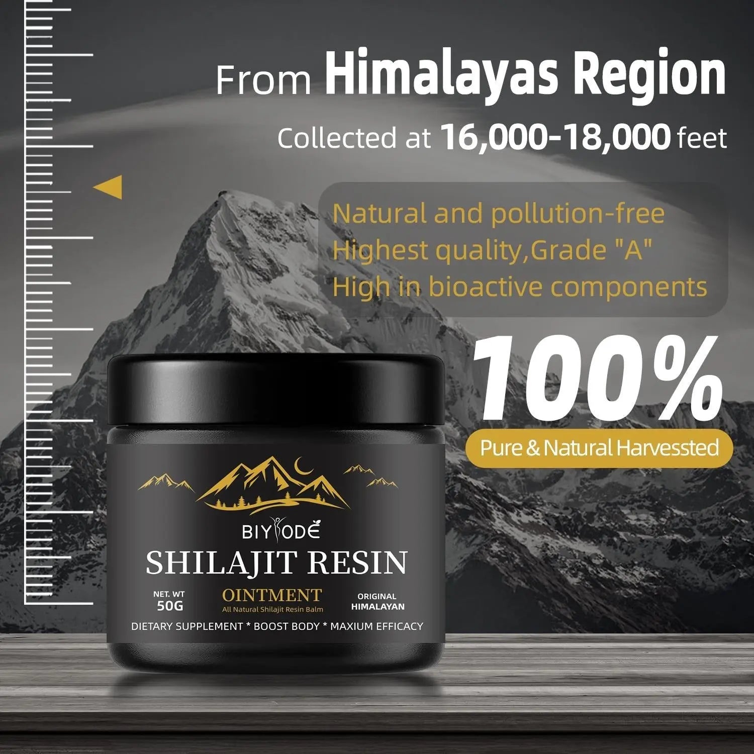 Allebuy Himalaya natural shilajit gummies supplement from Himalayas region with pure natural resin
