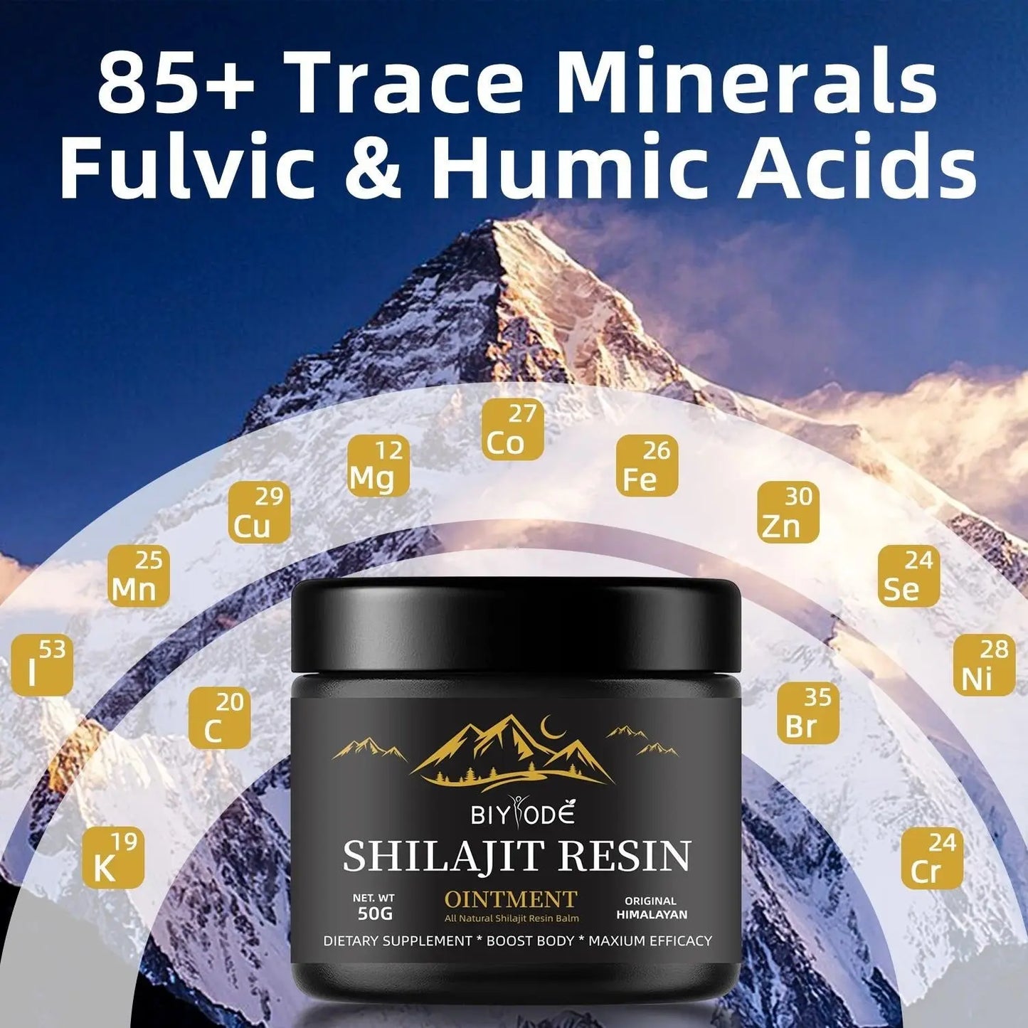 Allebuy Himalaya natural shilajit gummies supplement with 85 trace minerals fulvic and humic acids for body boost