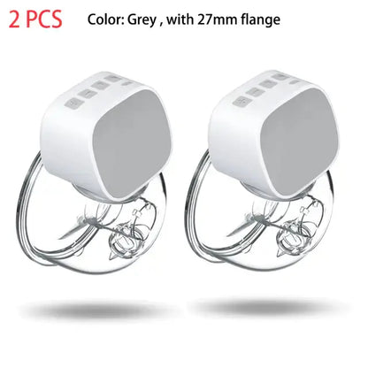 Allebuy grey breast pump on breast with 27mm flange set of two pieces