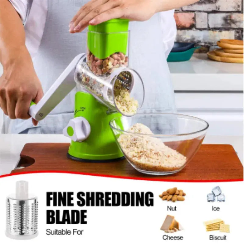 Allebuy green cheese grater and cheese shredder with fine shredding blade for nuts cheese and biscuits