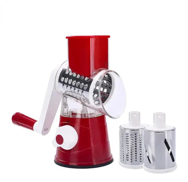 Allebuy red rotary cheese grater with detachable drums for cheese grater and cheese preparation