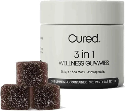 Allebuy Himalayan natural shilajit gummies 3 in 1 wellness supplement with shilajit sea moss and ashwagandha
