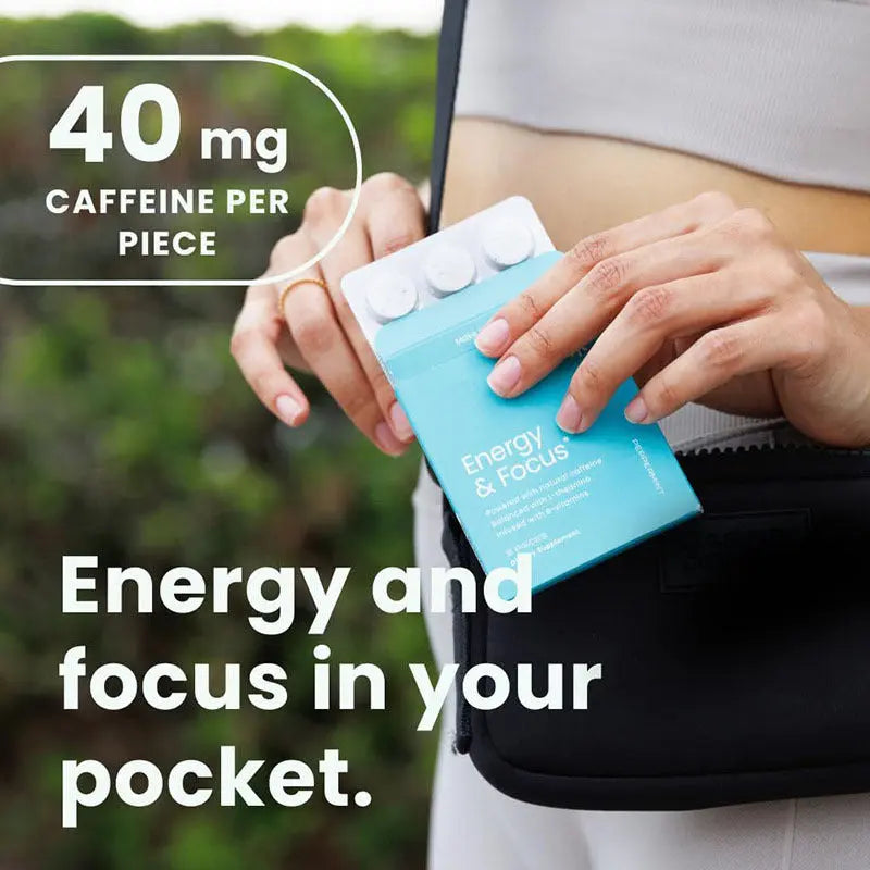 Allebuy nootropics smart drugs Energy and Focus supplement with 40 mg caffeine per piece in blue pack