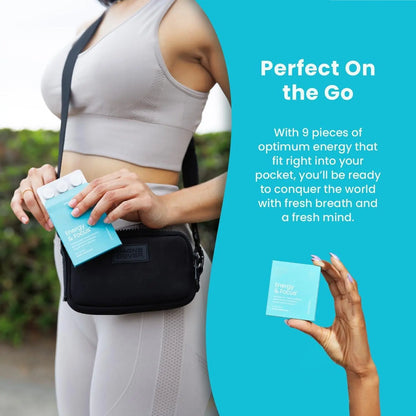 Allebuy nootropics smart drugs supplement packets held by woman in athletic wear for energy and focus