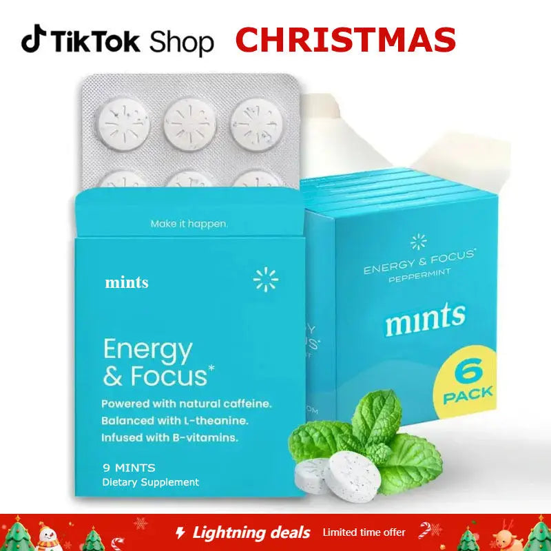 Allebuy Energy and Focus dietary supplement mints 6 pack peppermint flavor nootropics smart drugs