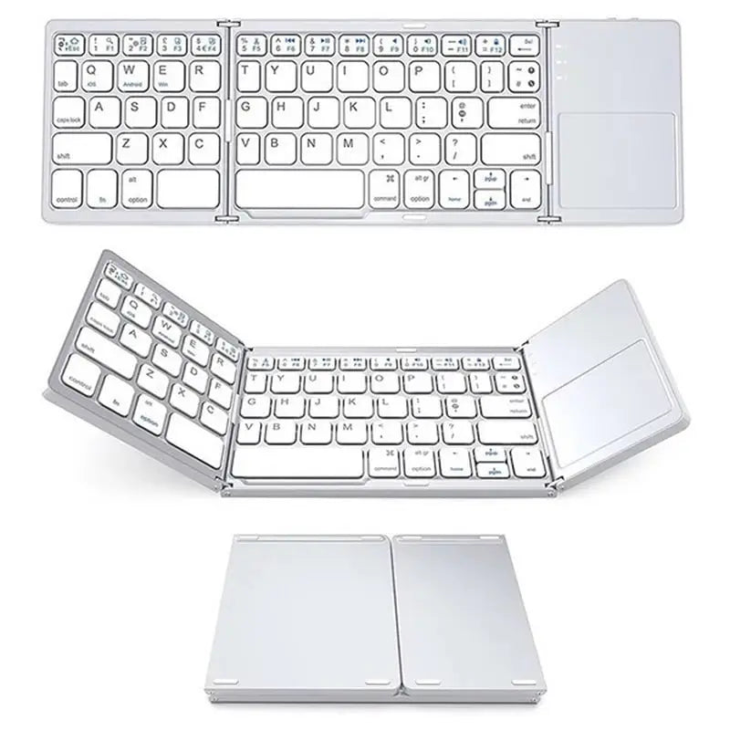 Allebuy foldable keyboard for ipad bluetooth with integrated touchpad and compact design