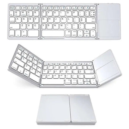 Allebuy foldable keyboard for ipad bluetooth with integrated touchpad and compact design