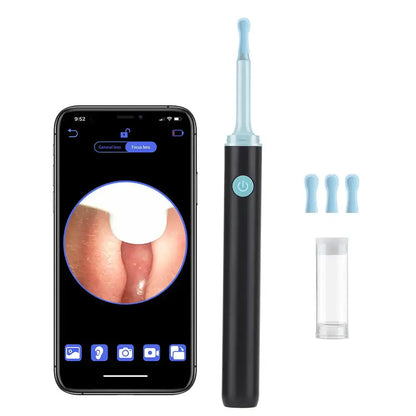 Allebuy wireless ear wax in ear removal tool with smartphone app and replacement silicone tips