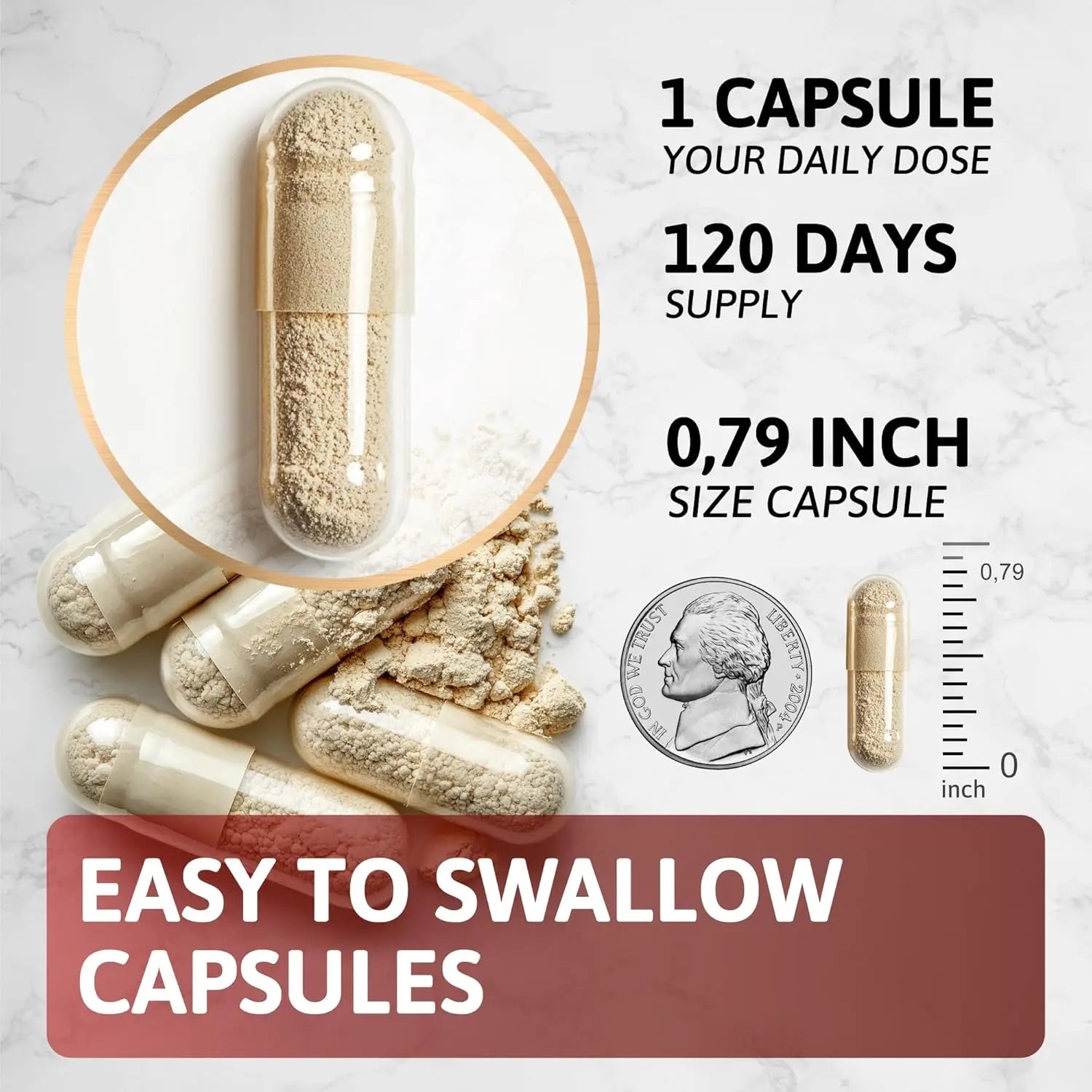 Allebuy ashwagandha dietary supplement capsules with easy to swallow powder and 120 days supply