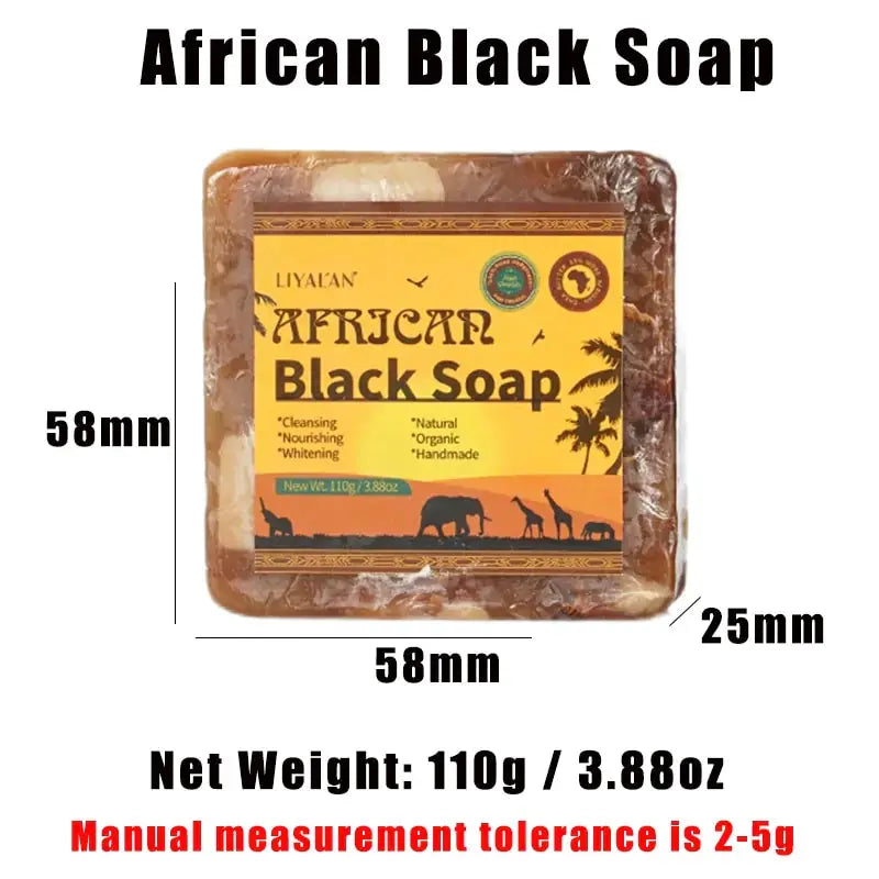 Allebuy African black soap soap bar 110g natural organic handmade cleansing and nourishing