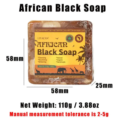 Allebuy African black soap soap bar 110g natural organic handmade cleansing and nourishing