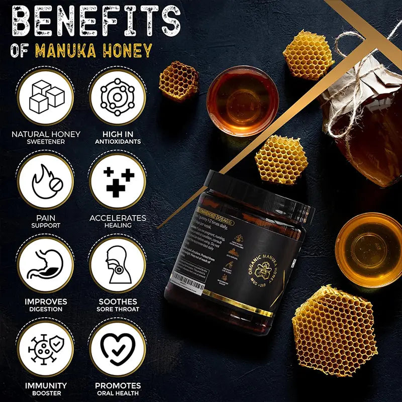 Allebuy supplement jar with pure himalayan shilajit and manuka honey benefits including immunity and digestion support