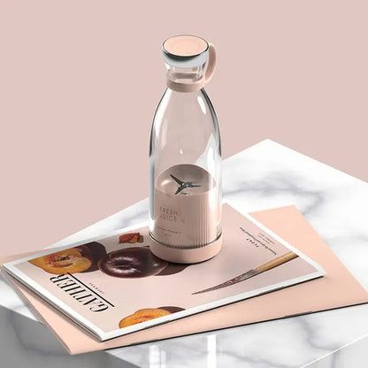 Allebuy ninja blast portable blender in clear bottle design with beige base on marble table