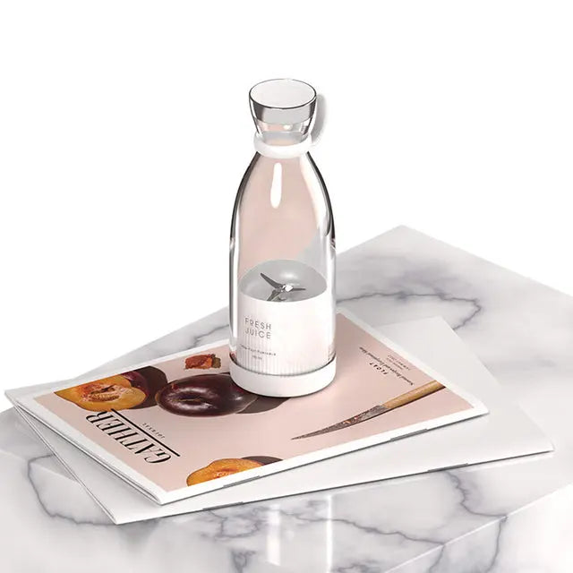 Allebuy ninja blast portable blender with transparent bottle and stainless steel blades on marble surface