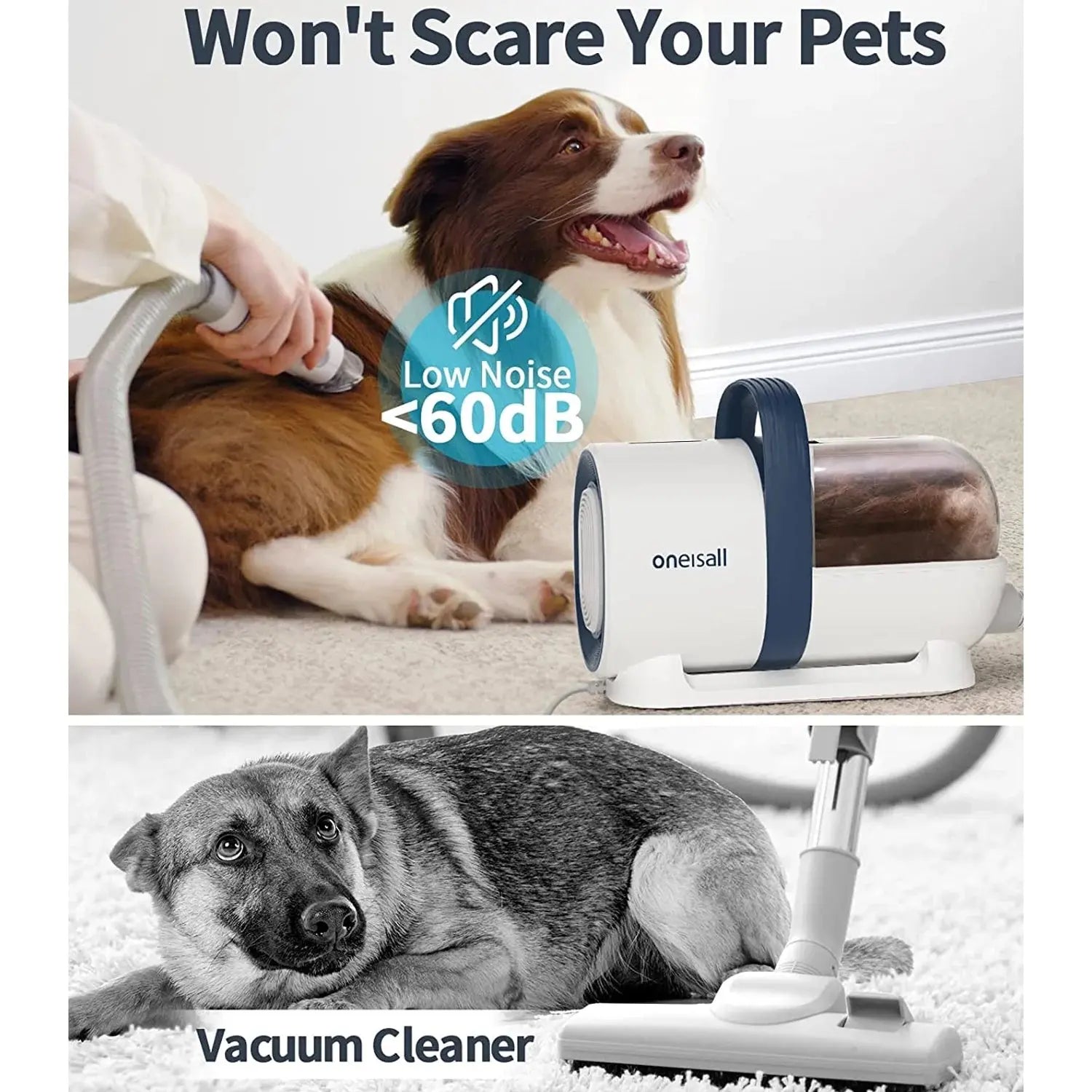 Low noise dog grooming vacuum cleaner by Allebuy won't scare pets ideal for dog grooming closest to me