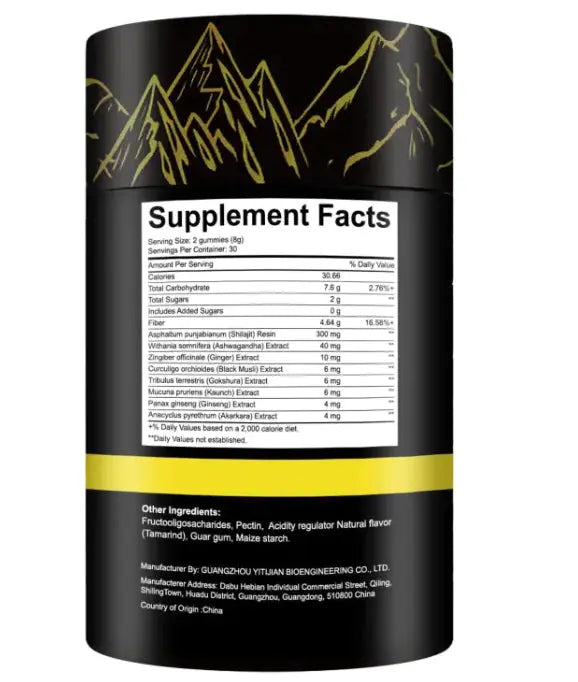 Allebuy supplement bottle showing supplement facts highlighting shilajit benefits for man and natural ingredients
