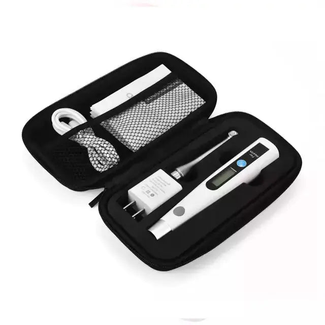 Allebuy portable red-light therapy device kit with digital display and accessories in black carrying case