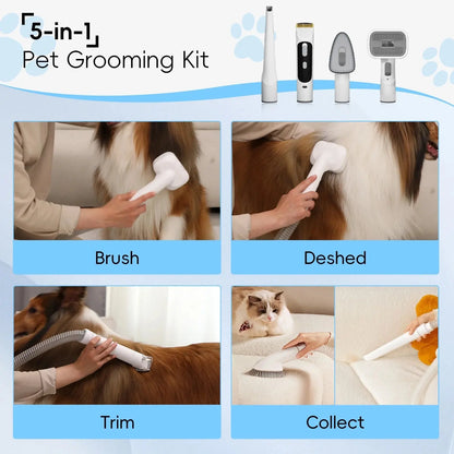 Allebuy 5-in-1 pet grooming kit with brush deshed trim and collect tools for dog groomers near me pet grooming