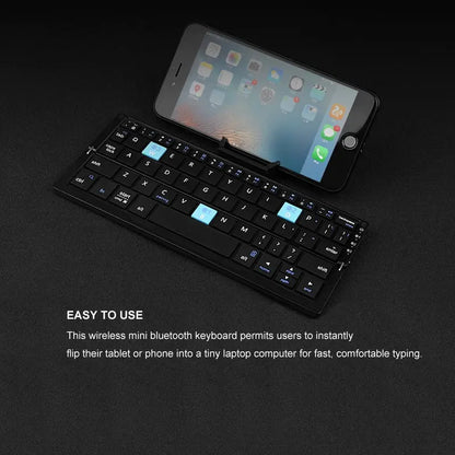 Allebuy keyboard with bluetooth mini wireless compact design with phone holder for easy typing