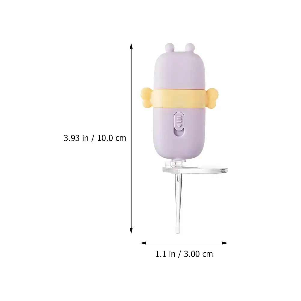 Allebuy ear candle wax remover in purple with yellow accent showing dimensions 3.93 by 1.1 inches