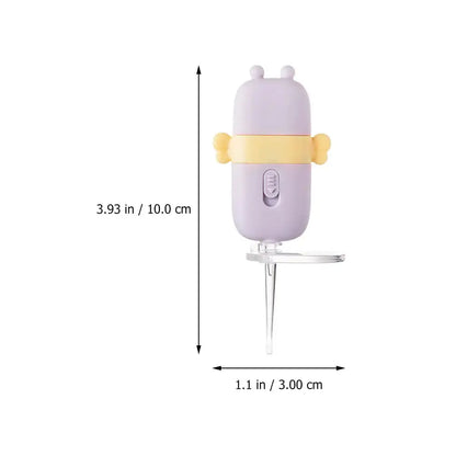 Allebuy ear candle wax remover in purple with yellow accent showing dimensions 3.93 by 1.1 inches