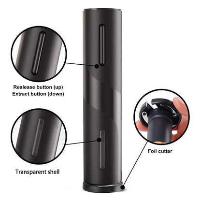 Allebuy electric wine cork opener with transparent shell foil cutter and release extract buttons