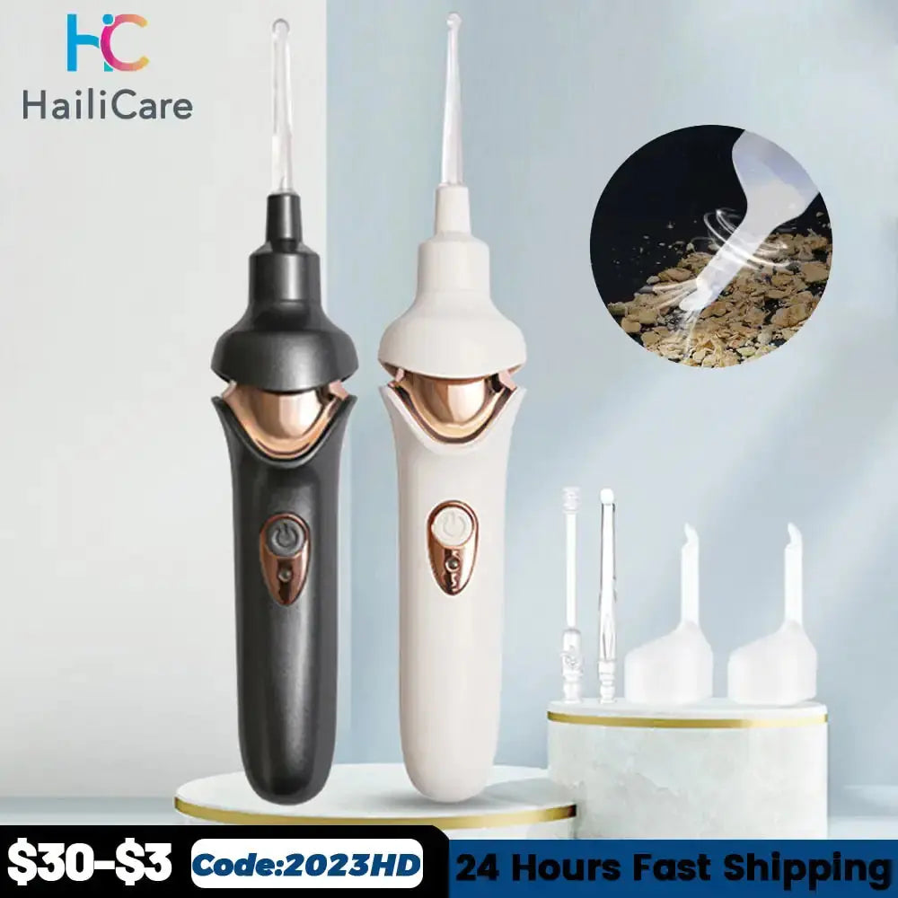 Allebuy ear wax in ear removal tools in black and white with multiple tips for safe ear cleaning