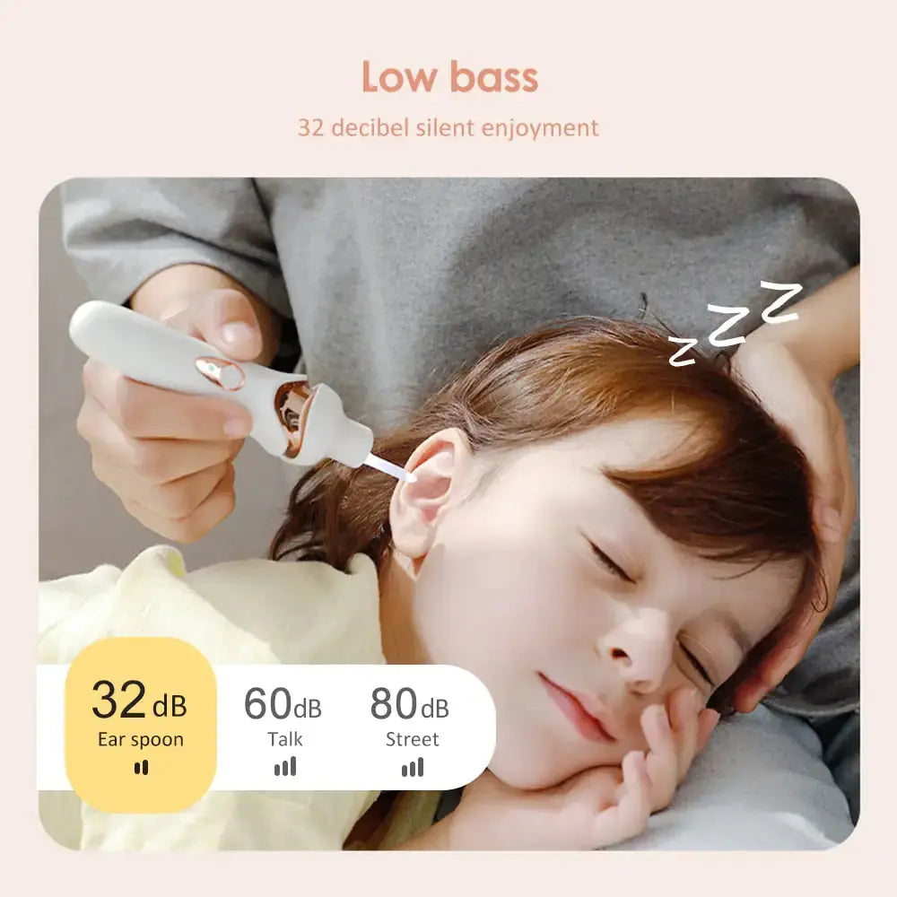 Person using Allebuy ear wax in ear removal tool with low noise for comfortable ear cleaning
