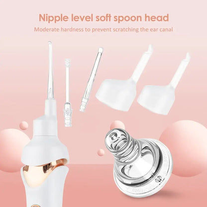 Allebuy ear wax in ear removal tool with soft spoon heads and multiple attachments for safe ear cleaning