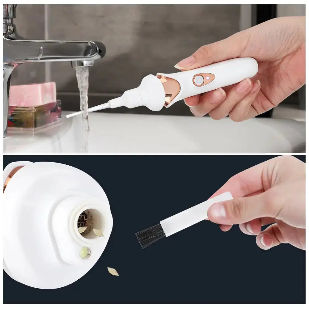 Allebuy electric ear wax in ear removal tool with cleaning brush and water rinse feature