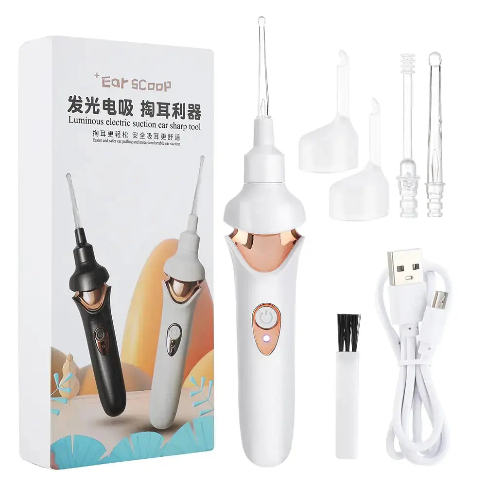 Allebuy ear wax in ear removal electric suction tool with multiple tips and USB charging cable