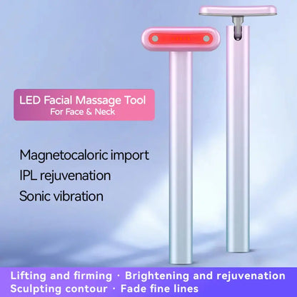 Allebuy LED facial massage tool for face and neck with red-light therapy for lifting and firming