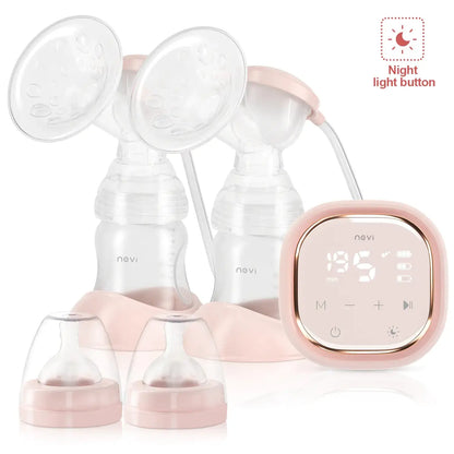 Allebuy double breast electric pump with digital display and night light button for easy use