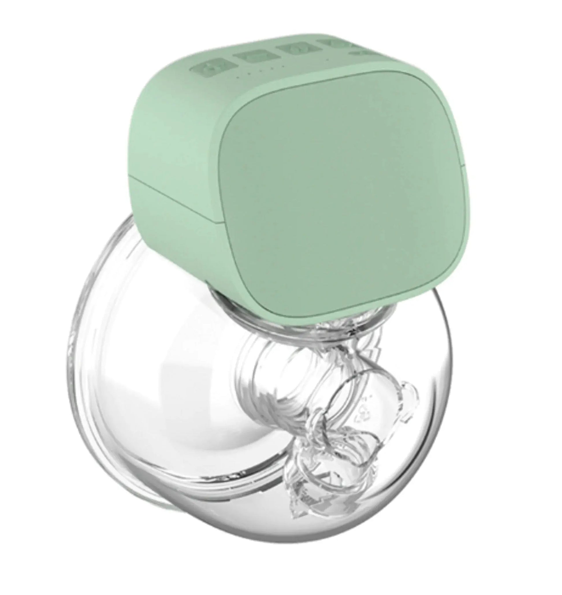 Allebuy pump breast pump with clear collection bottle and mint green electric motor unit
