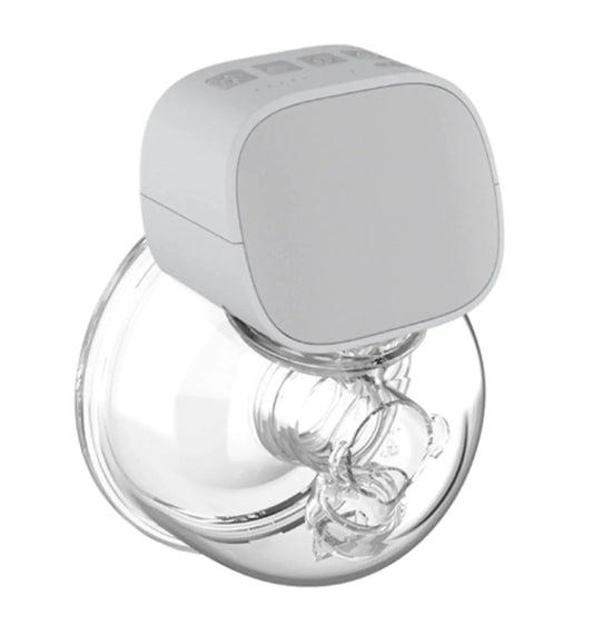 Allebuy pump breast pump with compact white motor and clear silicone suction shield