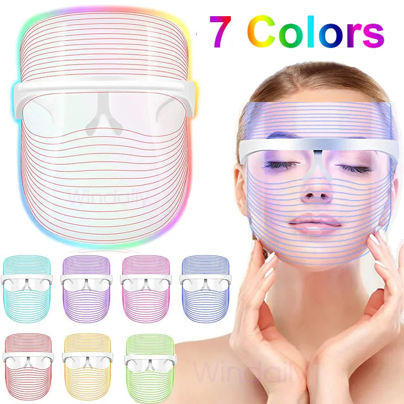 Allebuy red-light therapy face mask with 7 colors for skin treatment and rejuvenation