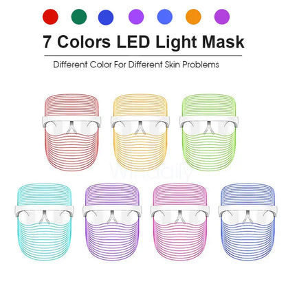 Allebuy 7 colors LED light mask for red-light therapy and treating different skin problems