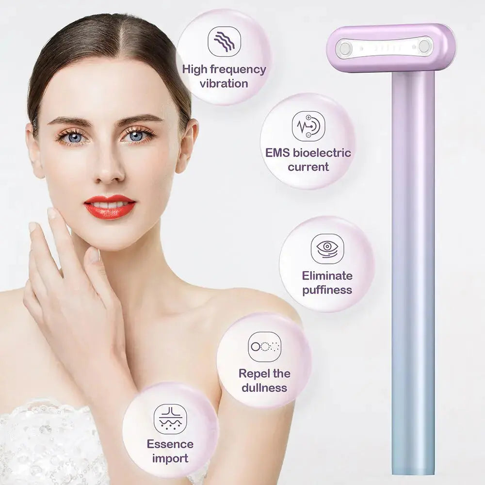 Allebuy red-light therapy device with high frequency vibration and EMS bioelectric current for skin care
