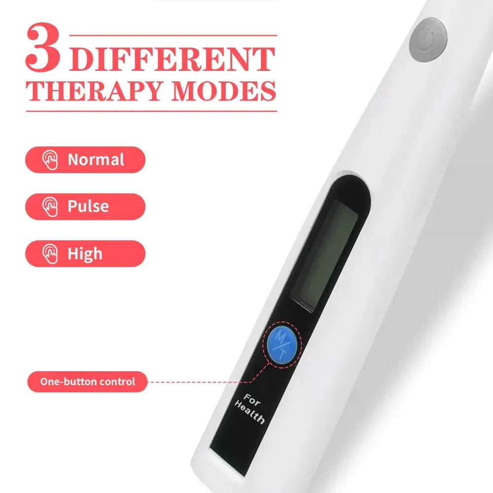 Allebuy white handheld device with digital display and one-button control for red-light therapy