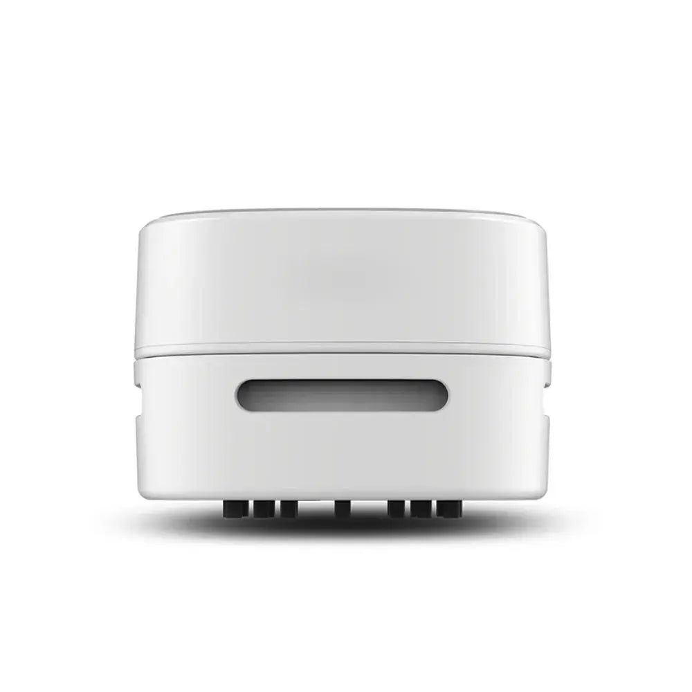 Allebuy compact white robot robot vacuum cleaner with side brushes and sleek modern design