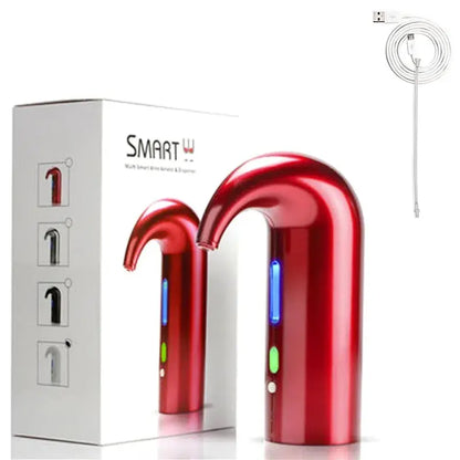 Allebuy smart red dispenser for wine with USB charging cable and water flow control buttons